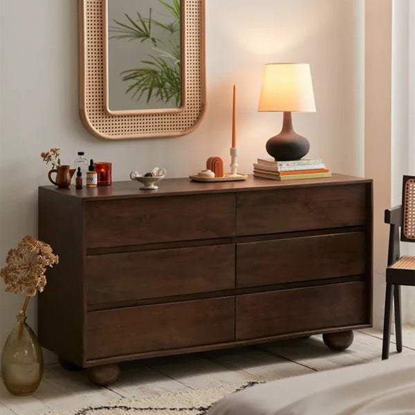 Mahe Solid Wood Chest Of 6 Drawers In Matte Finish