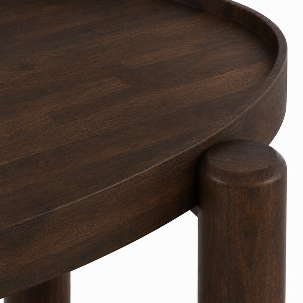 Pearl Sheesham Wood Side Table in Walnut Finish