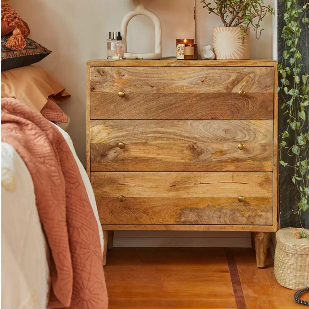 Philip Solid Wood Chest Of 3 Drawers In Matte Finish