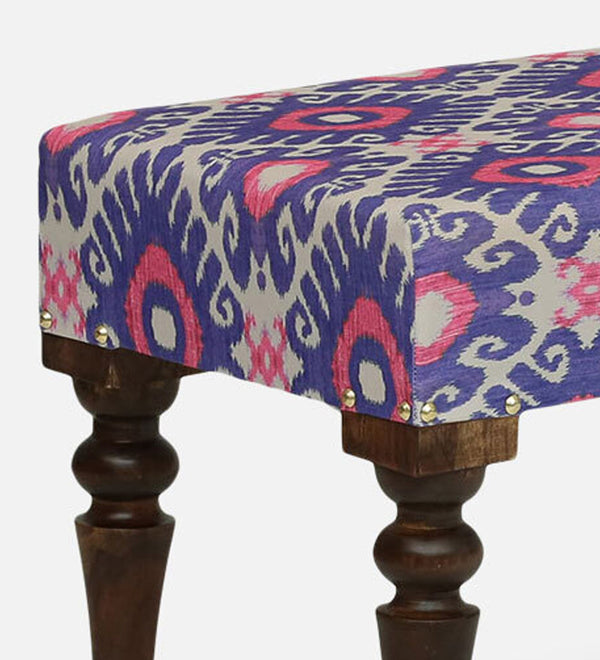 Utthita Sheesham Wood Upholstered Bench In Walnut Finish