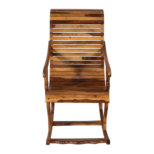 Rajasthani Sheesham Wood Rocking Chair in Teak Finish