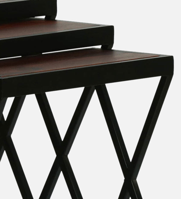 Nugent Sheesham Wood Nest Of Tables In Provincial Teak  Finish