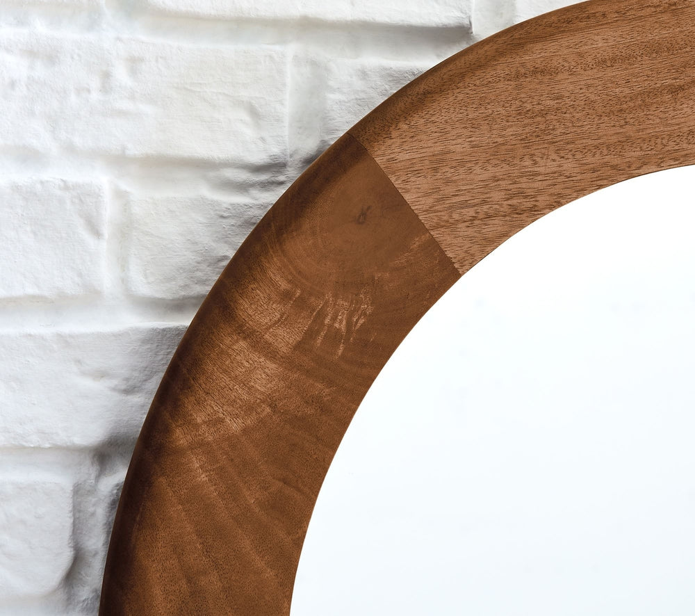 Reggie Solid Mango Wood Round Mirror