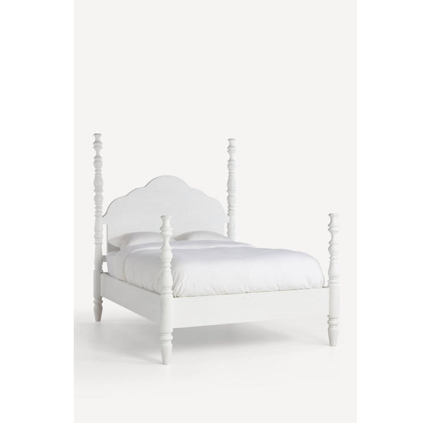 Tiana Solid Mango Wood King Size Non Storage Bed in White Finish