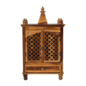 Lidi Sheesham Wood Prayer Unit in Teak Finish