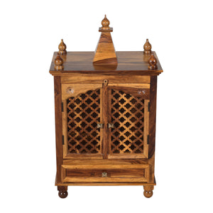 Lidi Sheesham Wood Prayer Unit in Teak Finish