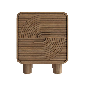 Kosmo Solid mango wood bedside table with 2 Drawer in Provincial Teak Finish