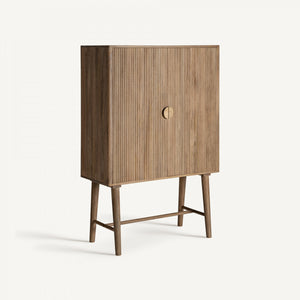 Teshio Solid Mango Wood Cabinet with Two Door in Brown Finish