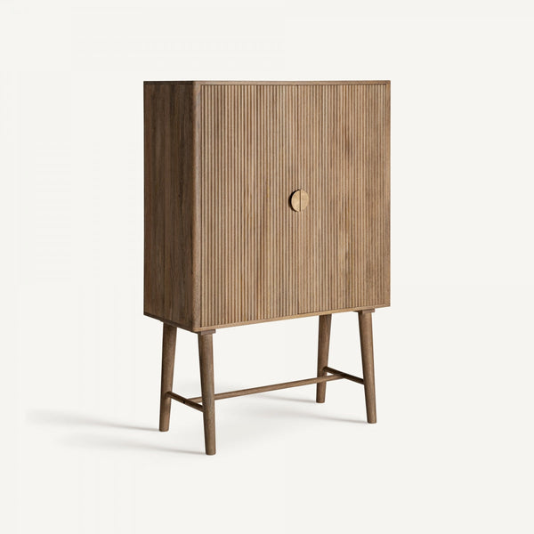 Teshio Solid Mango Wood Cabinet with Two Door in Brown Finish