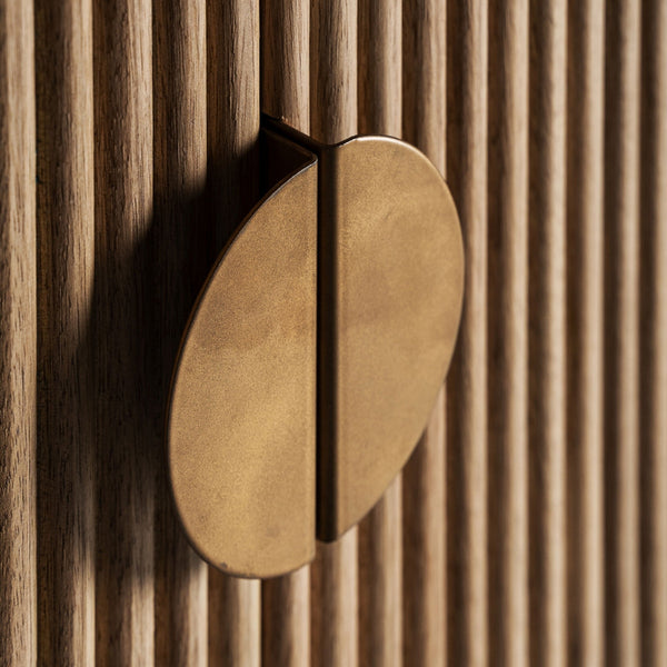 Teshio Solid Mango Wood Cabinet with Two Door in Brown Finish