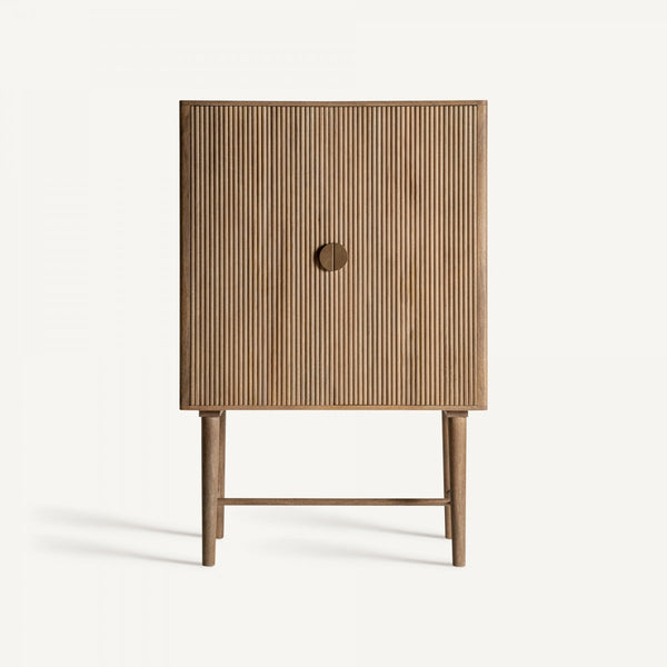 Teshio Solid Mango Wood Cabinet with Two Door in Brown Finish
