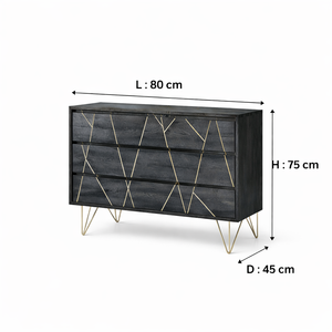 Toriri Solid Mango Wood Chest Of Drawers In Rustic Black Finish