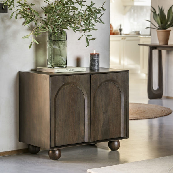 Dalian Solid Mango Wood Cabinet with Two Door in Provincial teak Finish
