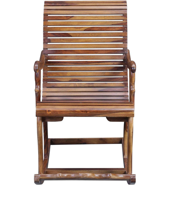 Rajasthani Sheesham Wood Rocking Chair In Provincial Teak Finish