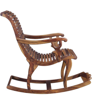 Rajasthani Sheesham Wood Rocking Chair In Provincial Teak Finish
