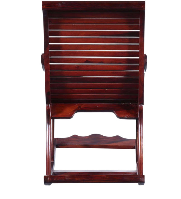 Rajasthani Sheesham Wood Rocking Chair In Mahagony Finish