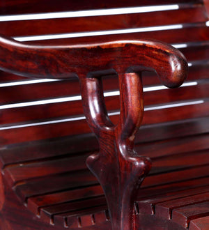 Rajasthani Sheesham Wood Rocking Chair In Mahagony Finish