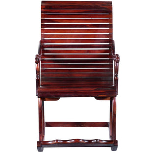 Rajasthani Sheesham Wood Rocking Chair In Mahagony Finish