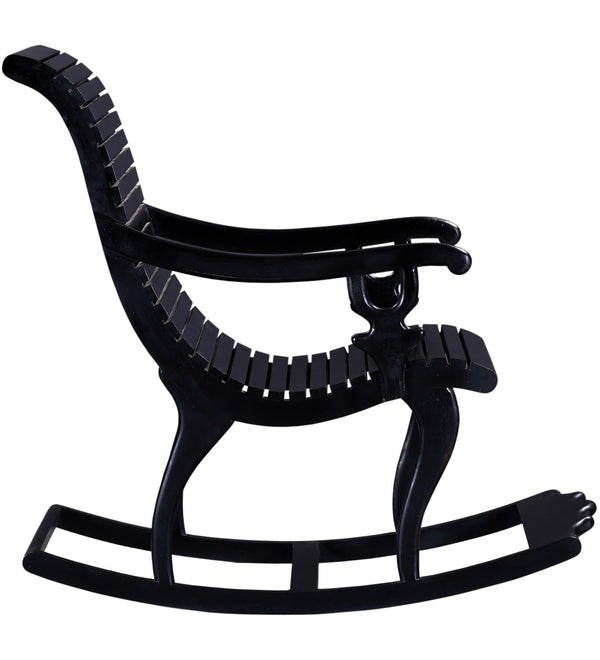 Rajasthani Sheesham Wood Rocking Chair In Walnut Finish