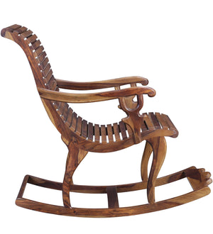 Rajasthani Sheesham Wood Rocking Chair In Provincial Teak Finish