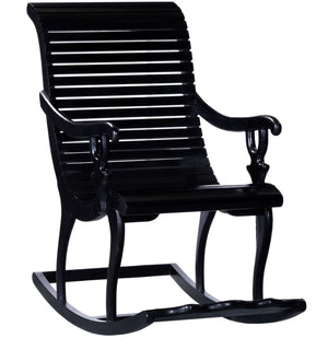 Rajasthani Sheesham Wood Rocking Chair In Walnut Finish