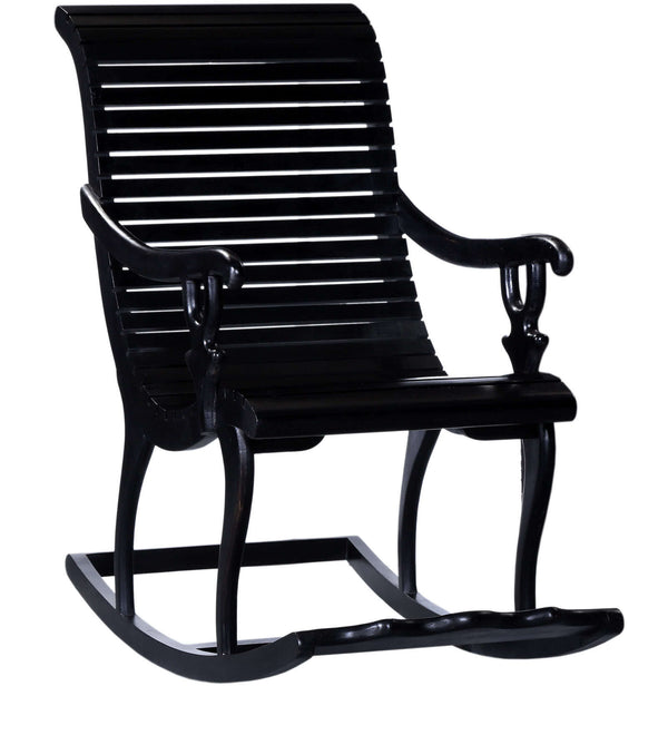 Rajasthani Sheesham Wood Rocking Chair In Walnut Finish