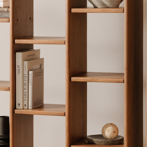 Stafford Solid Acacia wood Bookshelf in Natural Finish