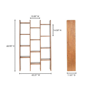 Stafford Solid Acacia wood Bookshelf in Natural Finish