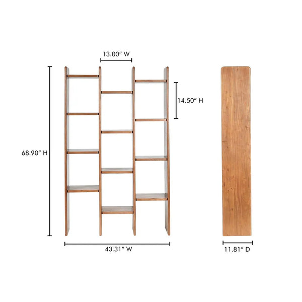 Stafford Solid Acacia wood Bookshelf in Natural Finish