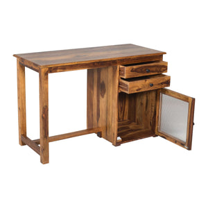 Rope Sheesham Wood Study Table in Teak Finish