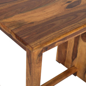 Rope Sheesham Wood Study Table in Teak Finish