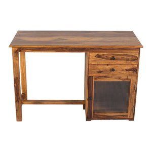 Rope Sheesham Wood Study Table in Teak Finish