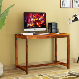 Suji Sheesham Wood Study Table In Honey Oak Finish