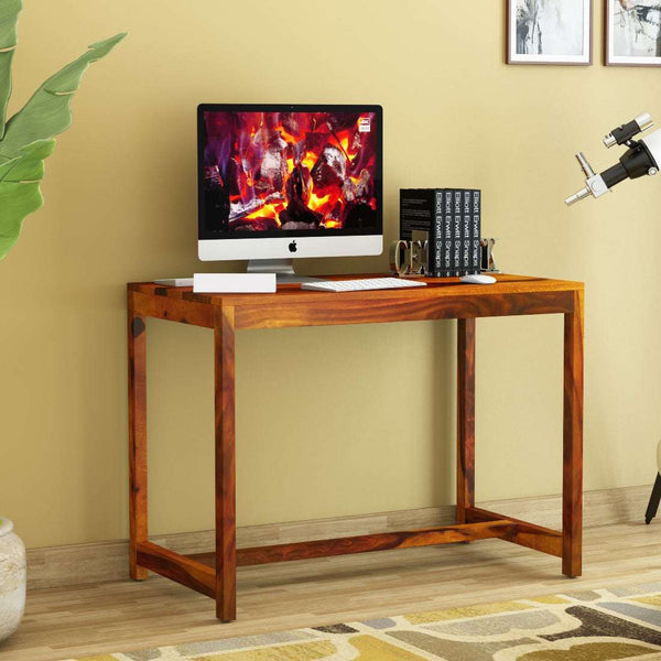 Suji Sheesham Wood Study Table In Honey Oak Finish