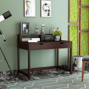 Poon Sheesham Wood Study Table In Walnut Finish