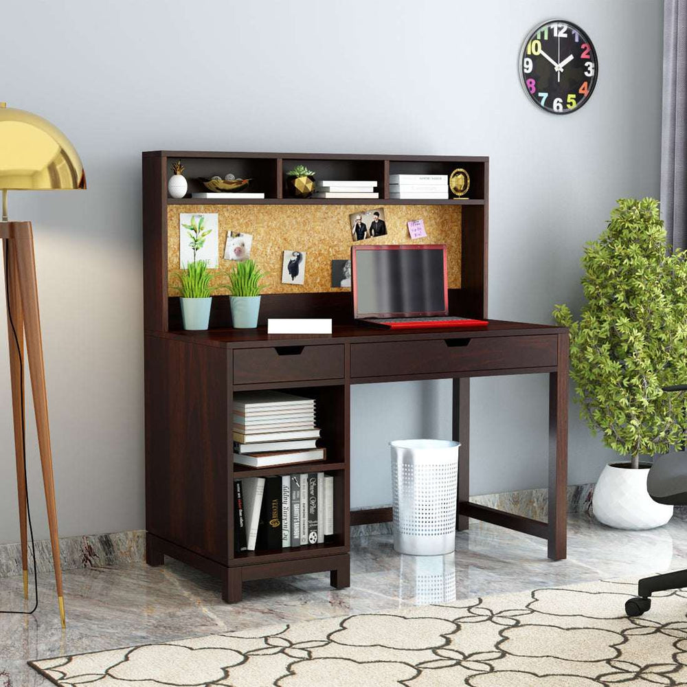 Kia Sheesham Wood Study Table In Walnut Finish