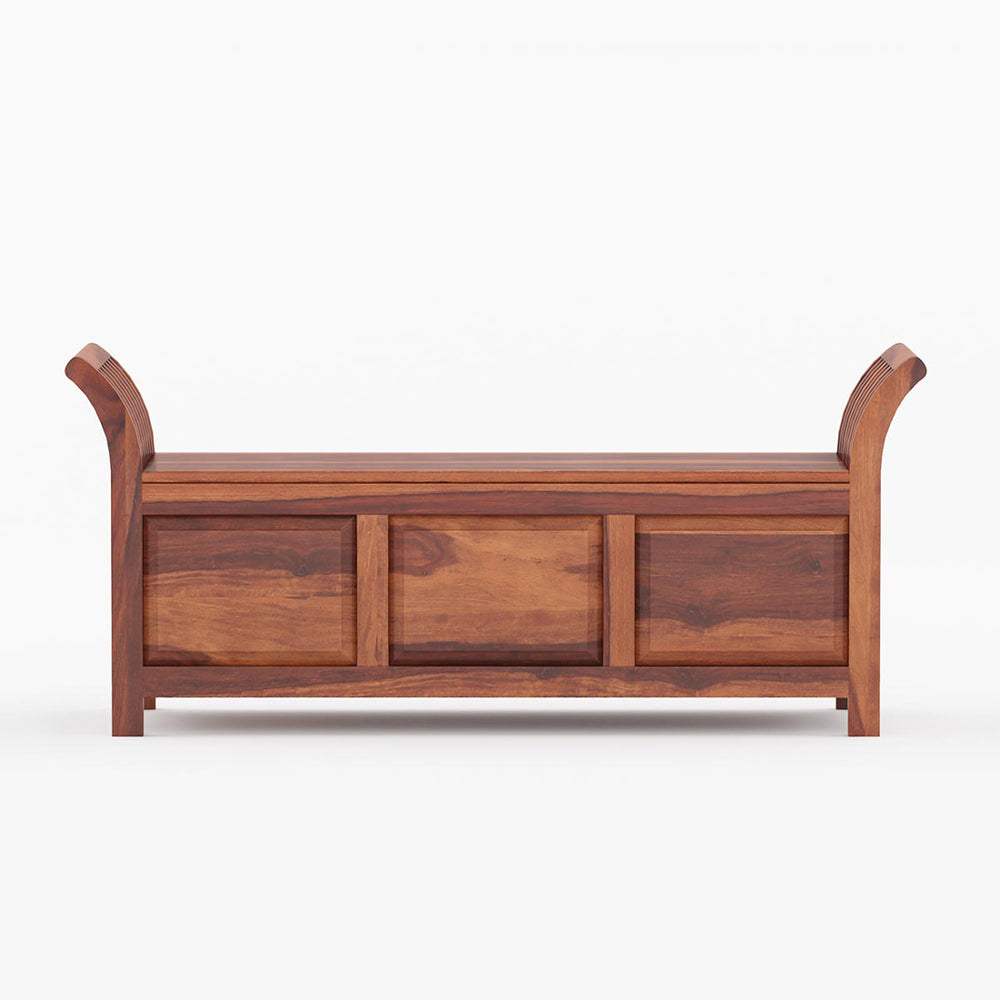 Syan Sheesham Wood Trunk in Rustic Teak Finish
