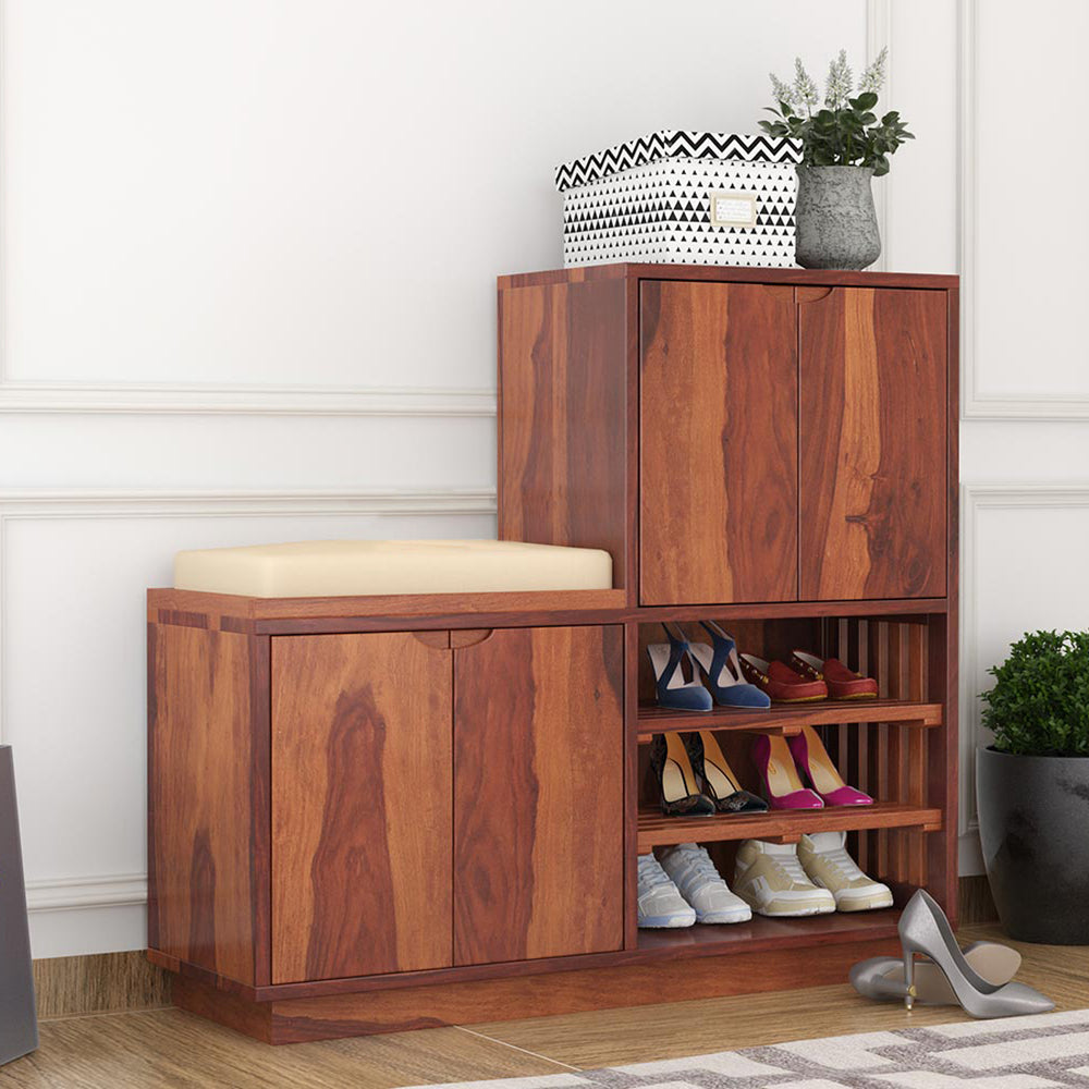 Alaca Shoe Rack Of 30 Pairs In Honey Oak Color