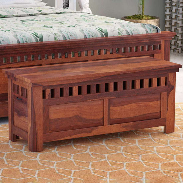 Madhavi Sheesham Wood Trunk in Rustic Teak Finish