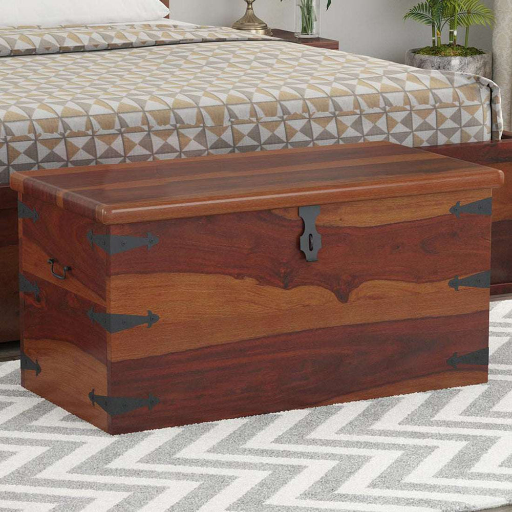 Stainfiled Sheesham Wood Trunk In Provincial Teak Finish