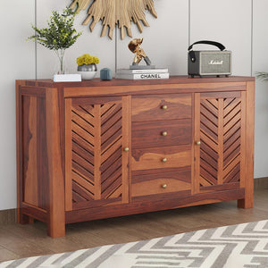 Alacca Sheesham Wood Sideboard In Honey Oak Finish