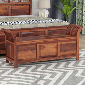 Syan Sheesham Wood Trunk in Rustic Teak Finish