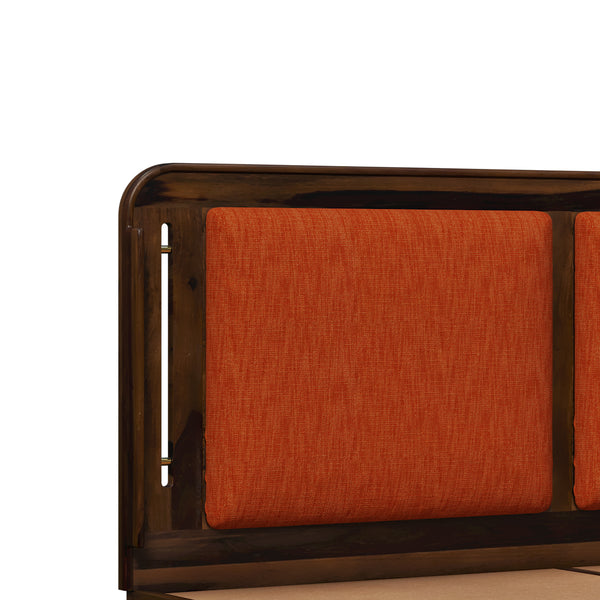 Lotus Sheesham Wood Queen Size Bed In Provincial Teak Finish With Drawer Storage (60 x 78 inches)