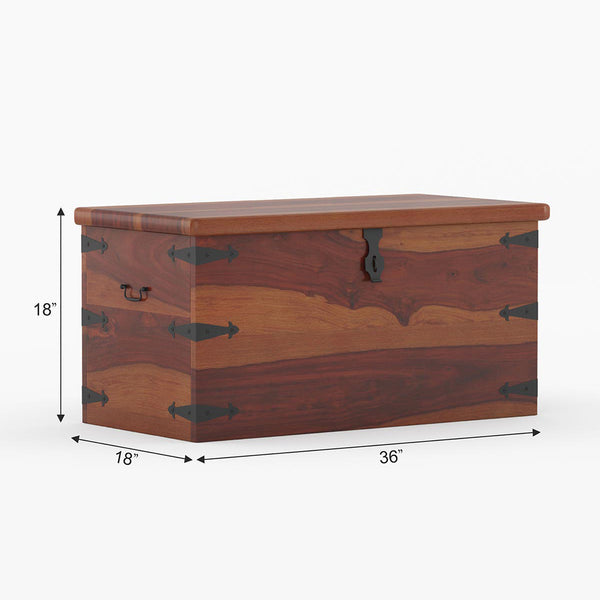 Stainfiled Sheesham Wood Trunk In Provincial Teak Finish