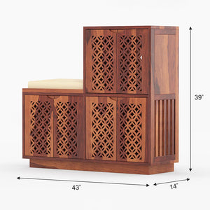 Alaca Shoe Rack Of 30 Pairs In Honey Oak Color