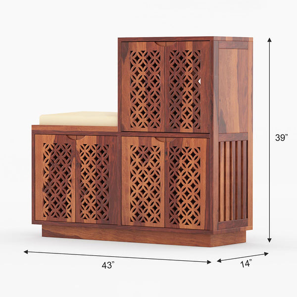Alaca Shoe Rack Of 30 Pairs In Honey Oak Color