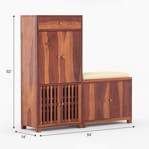 Parker Shoe Rack Of 40 Pairs In Honey Oak Color