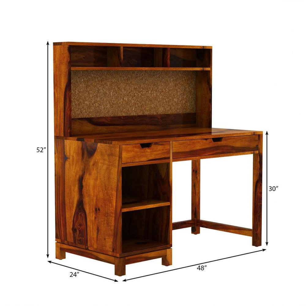 Tali Sheesham Wood Study Table In Honey Oak Finish
