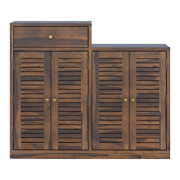 Danta Sheesham Wood Shoerack In Light Provincial Teak Finish
