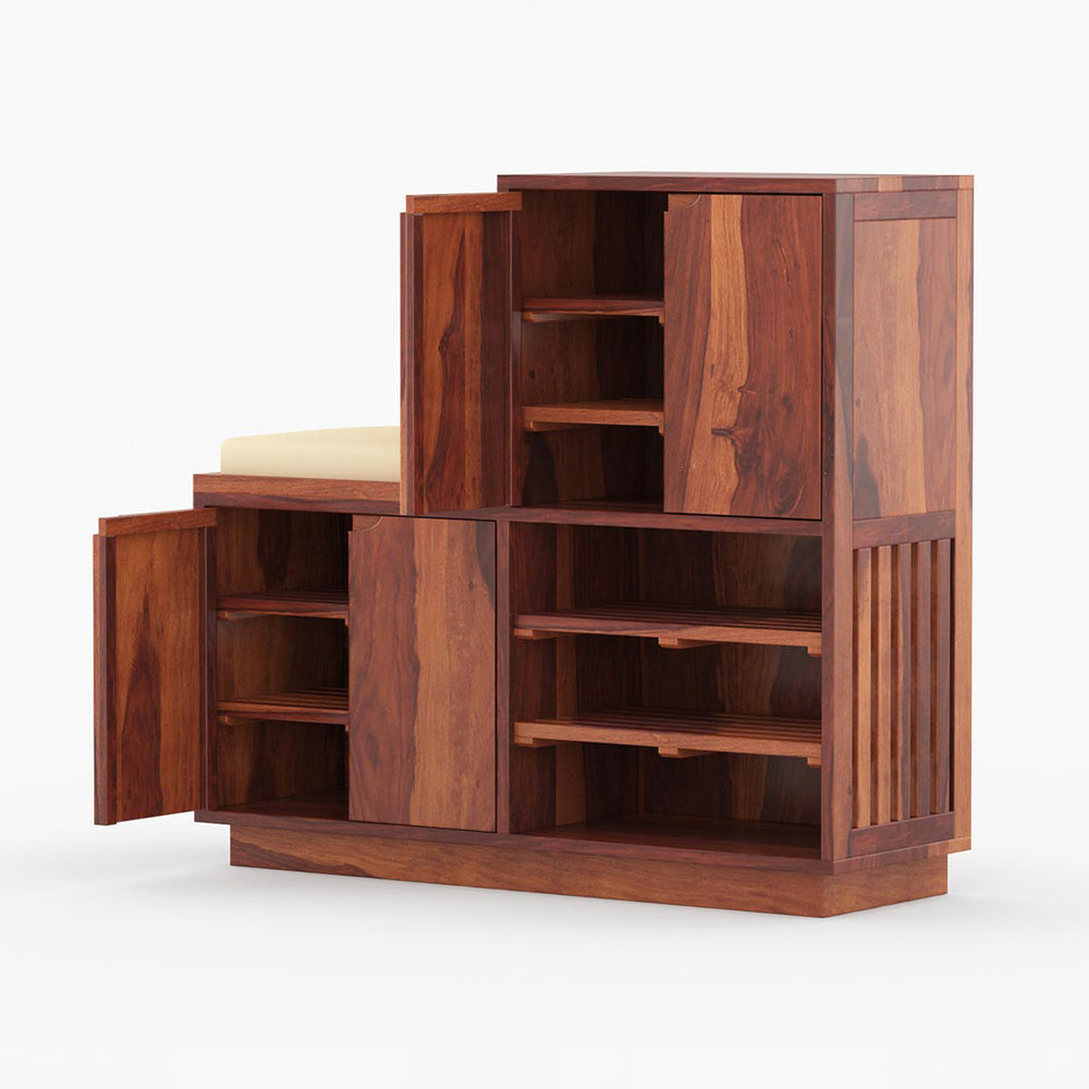 Alaca Shoe Rack Of 30 Pairs In Honey Oak Color